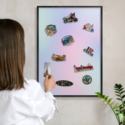 Panou magnetic mural decorativ cadru negru Gradient pastel
