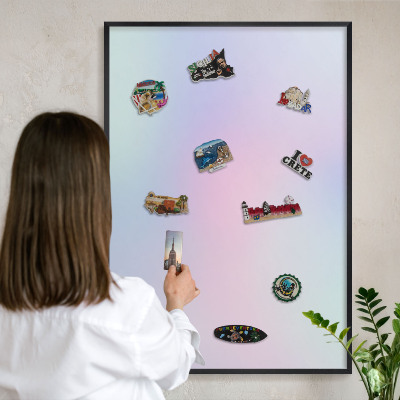Panou magnetic mural decorativ cadru negru Gradient pastel