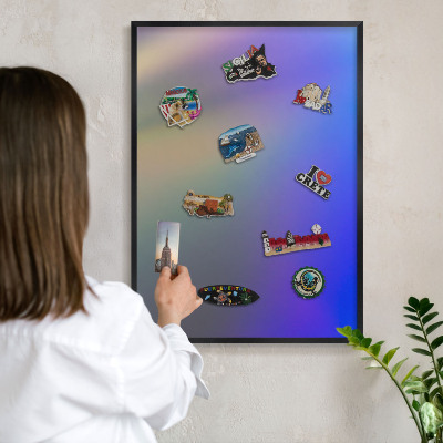 Panou magnetic mural decorativ cadru negru Gradient subtil