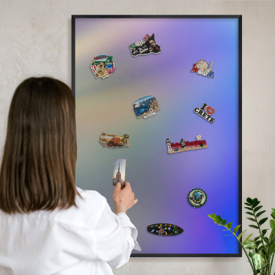 Panou magnetic mural decorativ cadru negru Gradient subtil