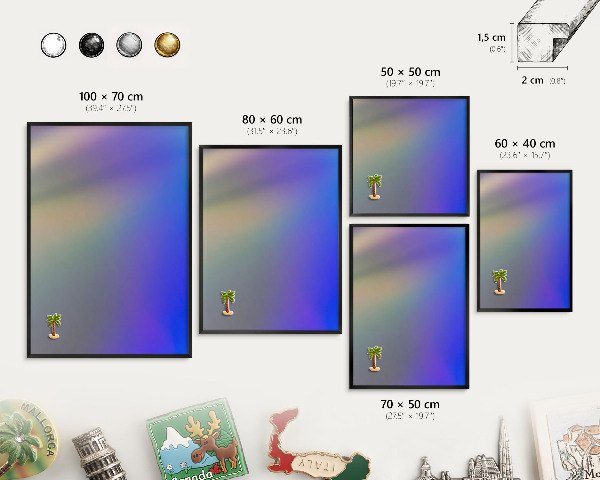 Panou magnetic mural decorativ cadru negru Gradient subtil