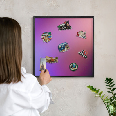 Tablă metalică pentru magneți din călătorii în cadru negru Culorile armoniei