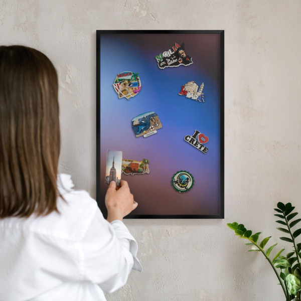 Panou magnetic mural decorativ cadru negru Culorile echilibrului