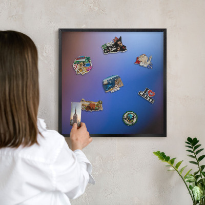Panou magnetic mural decorativ cadru negru Culorile echilibrului