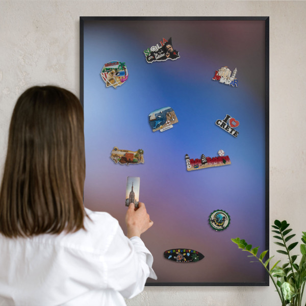 Panou magnetic mural decorativ cadru negru Culorile echilibrului