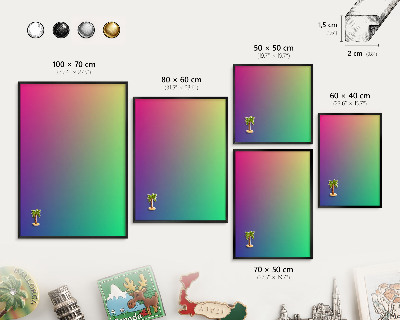 Tablă metalică pentru magneți din călătorii în cadru negru Gradient colorat