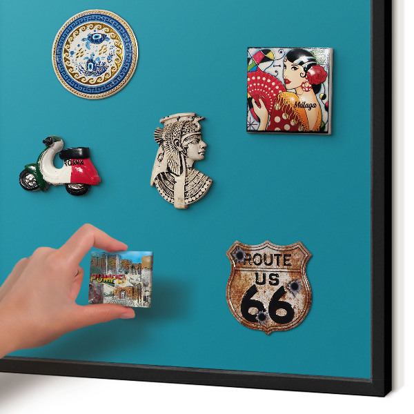 Panou magnetic mural decorativ cadru negru Turcoaz rece