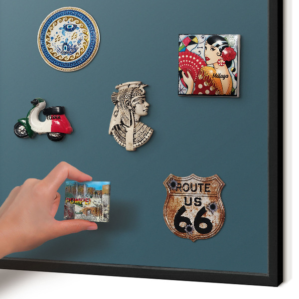 Panou magnetic mural decorativ cadru negru Turcoaz închis