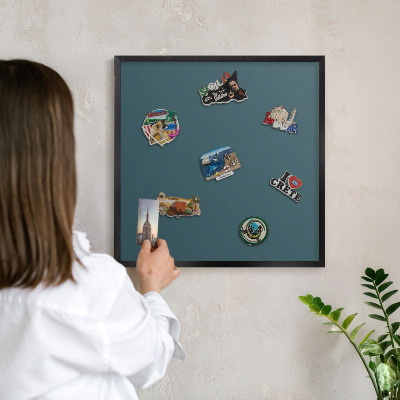 Panou magnetic mural decorativ cadru negru Turcoaz închis