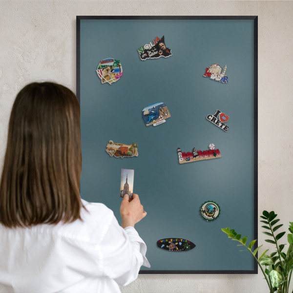 Panou magnetic mural decorativ cadru negru Turcoaz închis