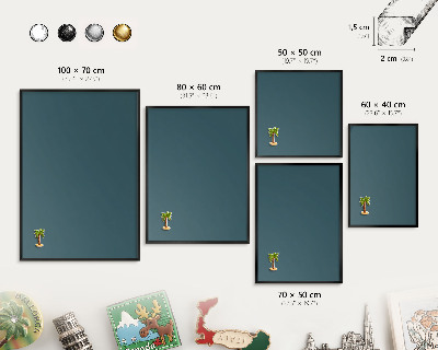 Panou magnetic mural decorativ cadru negru Turcoaz închis