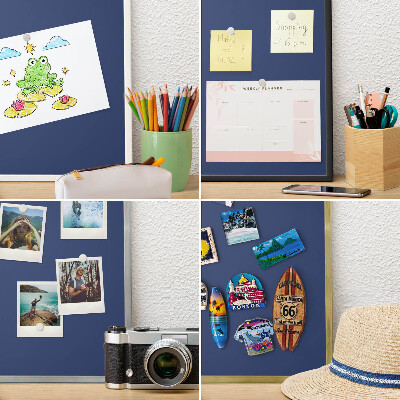 Panou magnetic mural decorativ cadru negru Albastru marin intens