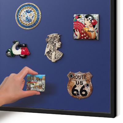 Panou magnetic mural decorativ cadru negru Albastru marin intens