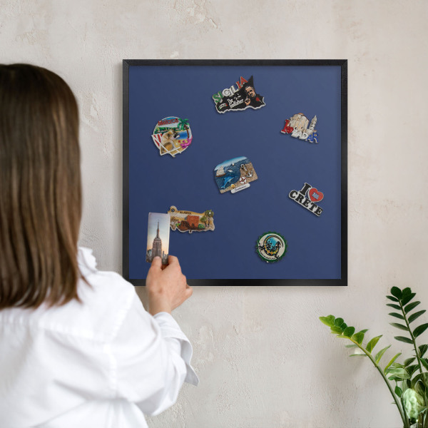 Panou magnetic mural decorativ cadru negru Albastru marin intens