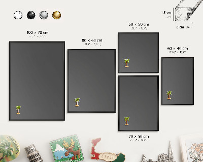 Panou magnetic mural decorativ cadru negru Gri închis