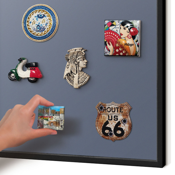 Panou magnetic mural decorativ cadru negru Gri rece