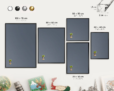 Panou magnetic mural decorativ cadru negru Gri rece