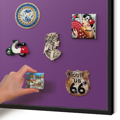 Panou magnetic mural decorativ cadru negru Violet puternic