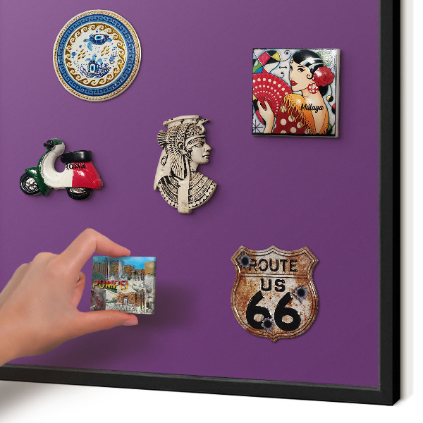 Panou magnetic mural decorativ cadru negru Violet puternic