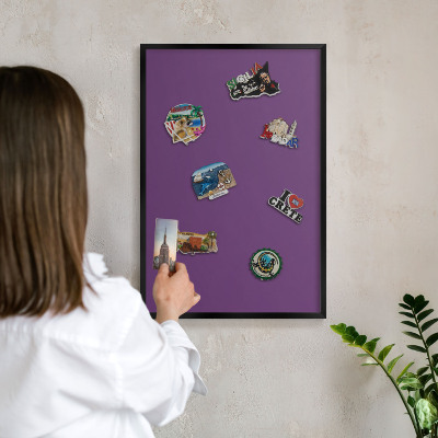 Panou magnetic mural decorativ cadru negru Violet puternic