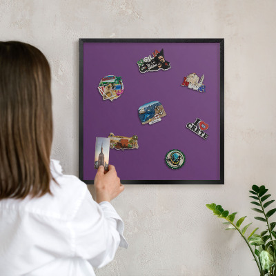 Panou magnetic mural decorativ cadru negru Violet puternic