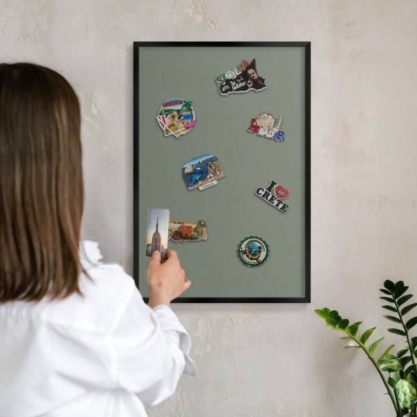 Panou magnetic mural decorativ cadru negru Salvie neagră