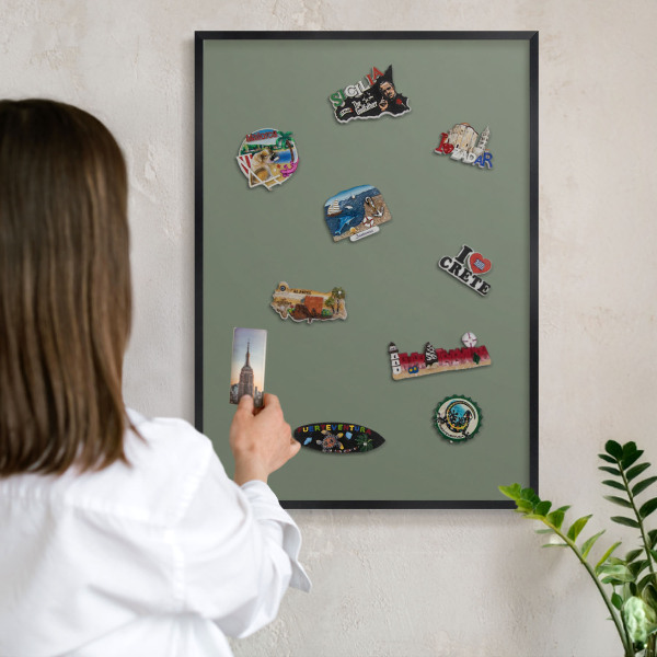 Panou magnetic mural decorativ cadru negru Salvie neagră