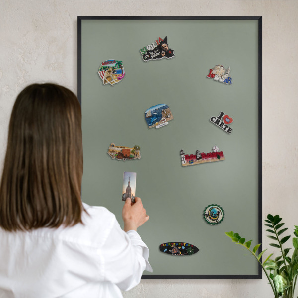 Panou magnetic mural decorativ cadru negru Salvie neagră