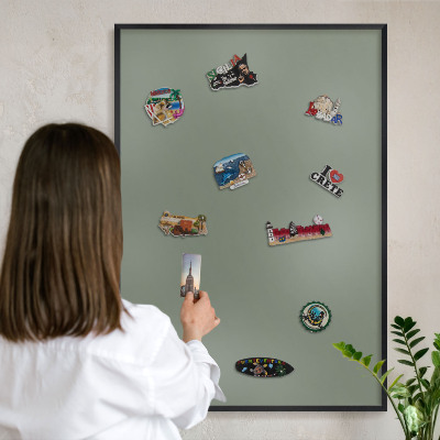 Panou magnetic mural decorativ cadru negru Salvie neagră