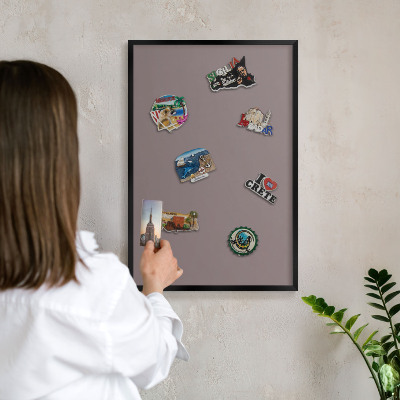 Panou magnetic mural decorativ cadru negru Maro cenușiu