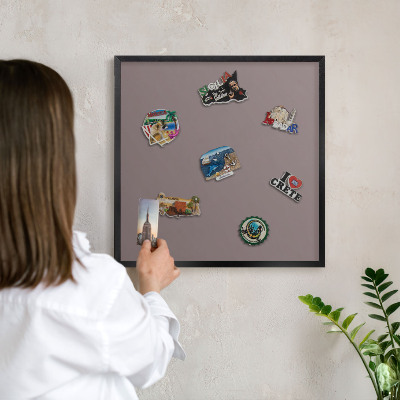 Panou magnetic mural decorativ cadru negru Maro cenușiu