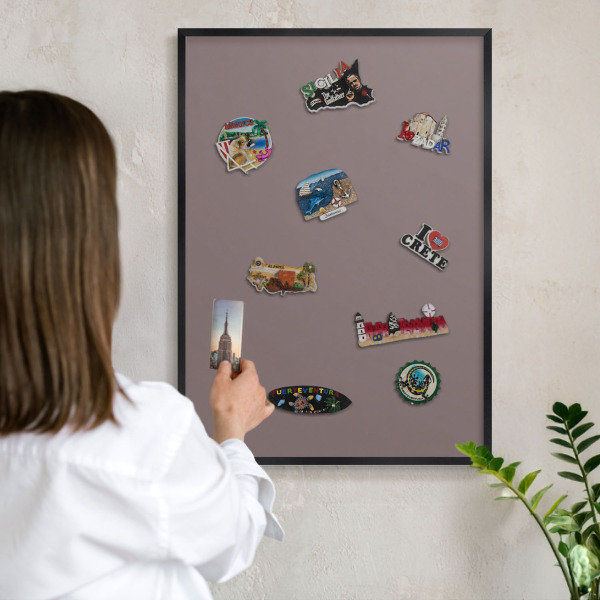 Panou magnetic mural decorativ cadru negru Maro cenușiu