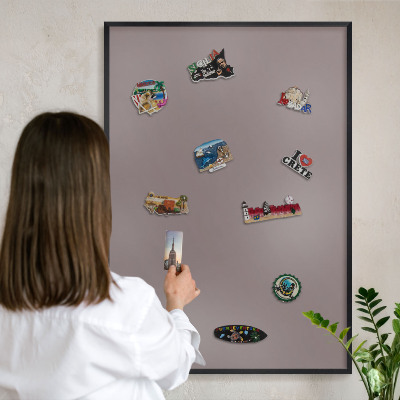 Panou magnetic mural decorativ cadru negru Maro cenușiu