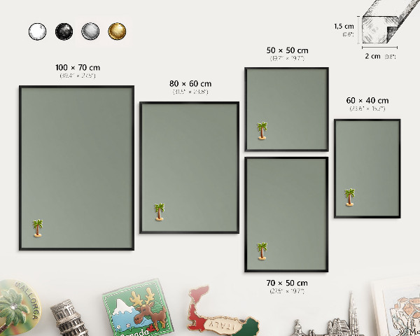 Panou magnetic mural decorativ cadru negru Salvie
