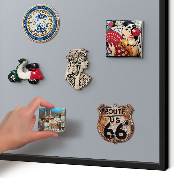 Panou magnetic mural decorativ cadru negru Gri delicat
