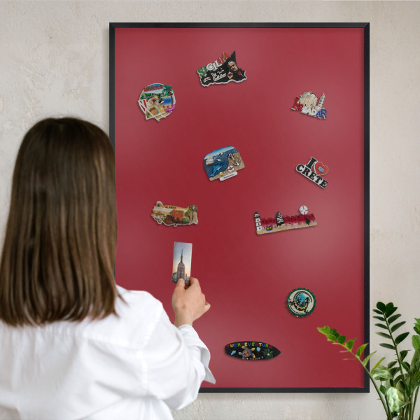 Panou magnetic mural decorativ cadru negru Burgundie deschisă