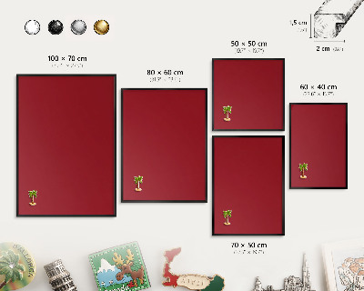 Panou magnetic mural decorativ cadru negru Burgundie deschisă