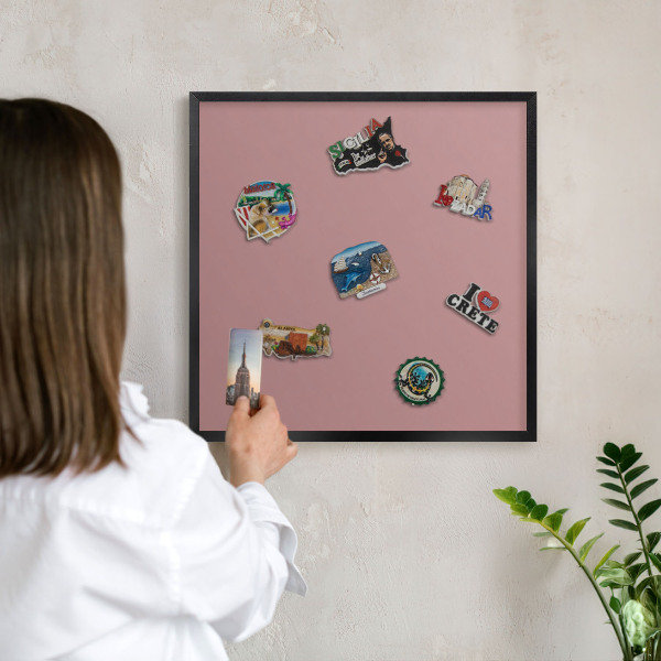 Panou magnetic mural decorativ cadru negru Roz pastelat