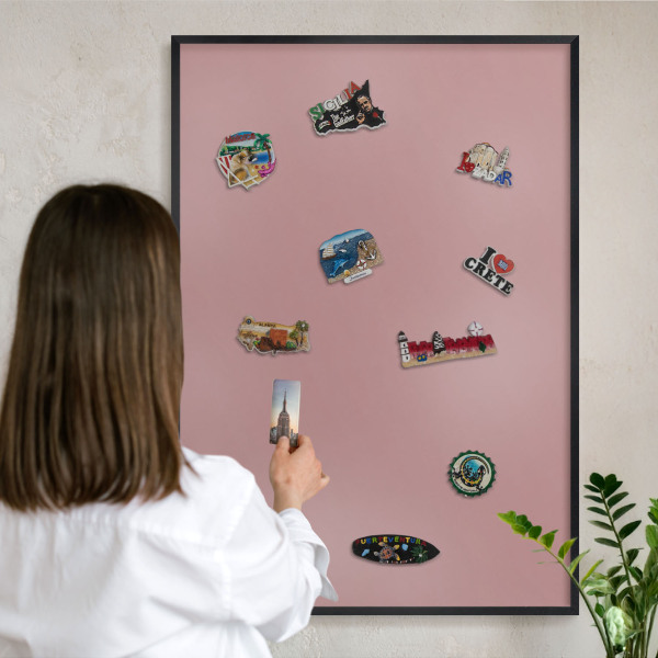 Panou magnetic mural decorativ cadru negru Roz pastelat