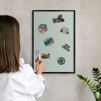 Panou magnetic mural decorativ cadru negru Mentă deschisă