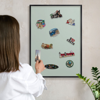Panou magnetic mural decorativ cadru negru Mentă deschisă