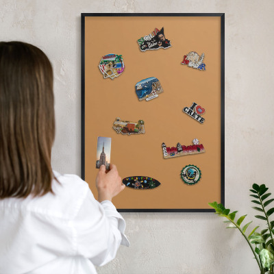 Panou magnetic mural decorativ cadru negru Portocaliu mat