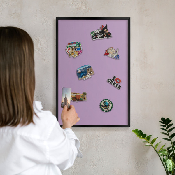 Panou magnetic mural decorativ cadru negru Violet deschis