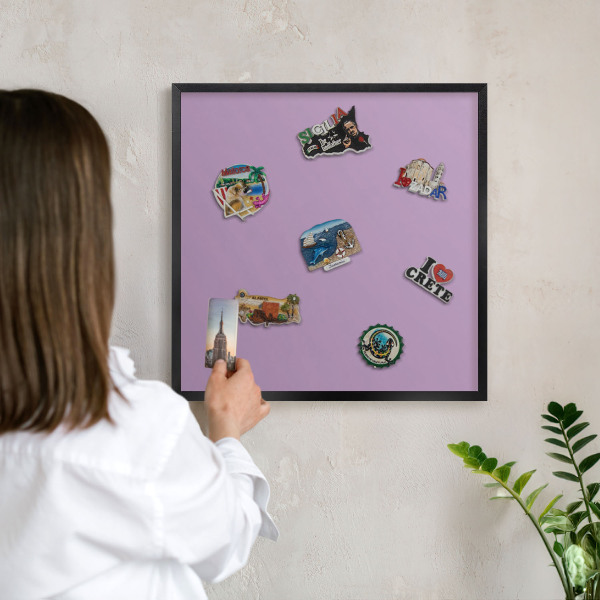 Panou magnetic mural decorativ cadru negru Violet deschis