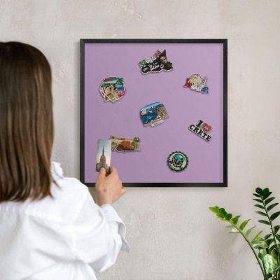 Panou magnetic mural decorativ cadru negru Violet deschis