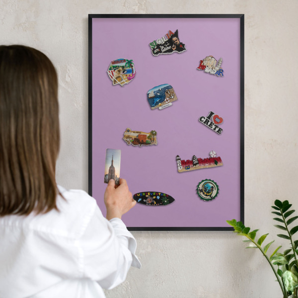 Panou magnetic mural decorativ cadru negru Violet deschis