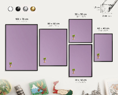 Panou magnetic mural decorativ cadru negru Violet deschis