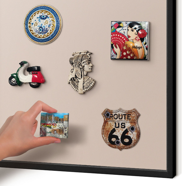 Panou magnetic mural decorativ cadru negru Roz bej
