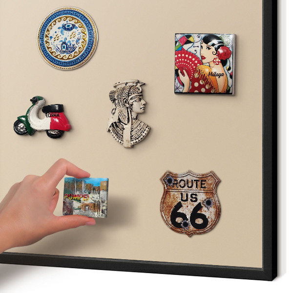 Panou magnetic mural decorativ cadru negru Portocaliu bej