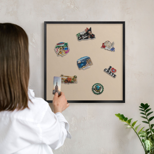 Panou magnetic mural decorativ cadru negru Portocaliu bej